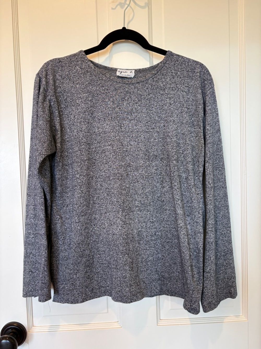 Agnes b. Men's Long-Sleeve Crewneck Shirt - Grey